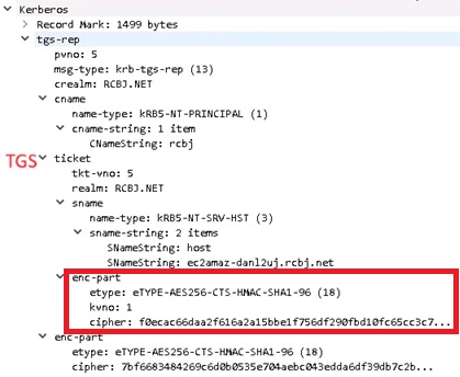 Image of AS-REQ packet values